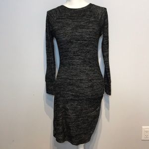 Grey / Black Long Sleeve Sweater Dress